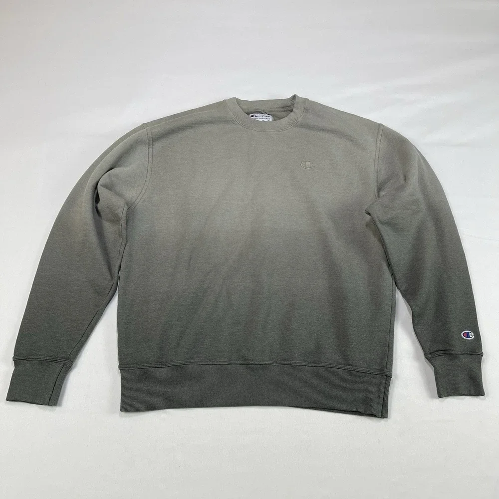 Champion Sweatshirt Dip Dye Men's Large Fleece Crew Neck Long Sleeve Pullover - Picture 1 of 14